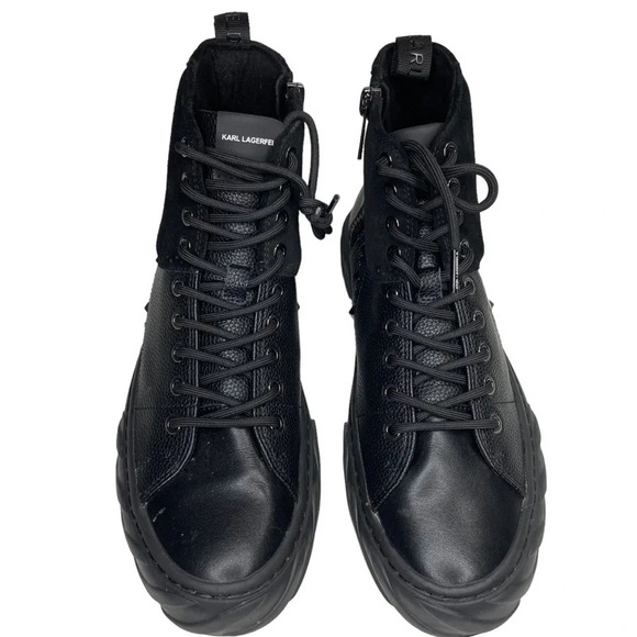 Karl Lagerfield High Top Studded Zip Sneakers. Sz: 9.5 - Picture 4 of 9